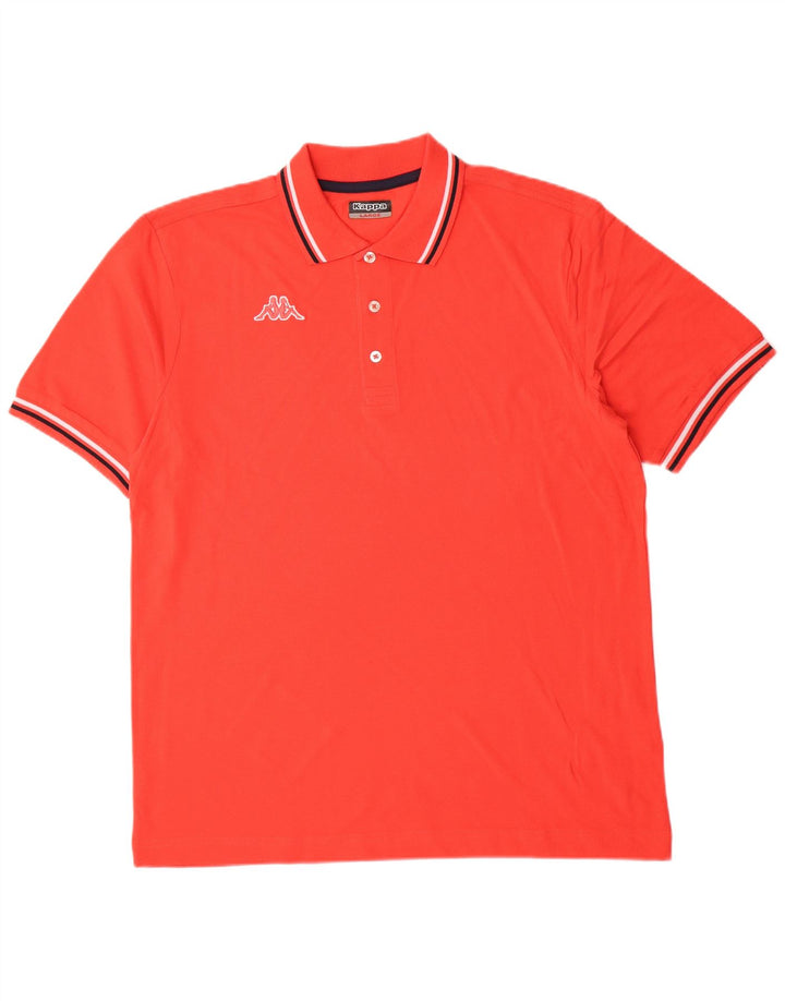 KAPPA Polo para hombre grande de algodón rojo
