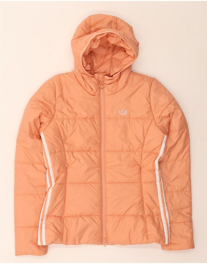 Adidas Chaqueta acolchada con capucha Primegreen para mujer UK 10 Small Naranja Poliéster
