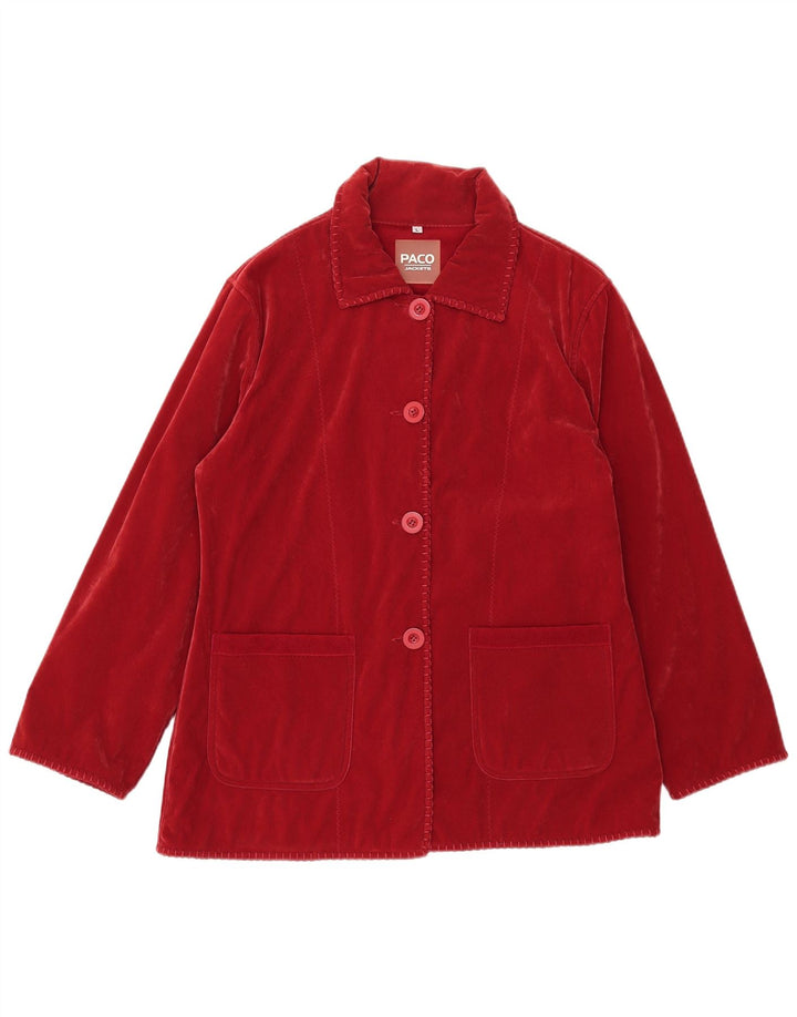Paco Abrigo polar para mujer UK 46 Poliéster rojo grande