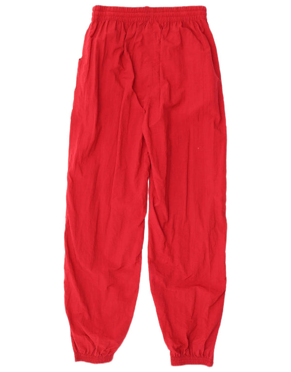 Crane Womens Loose Fit Tracksuit Trousers Joggers UK 14 Large Red Polyamide