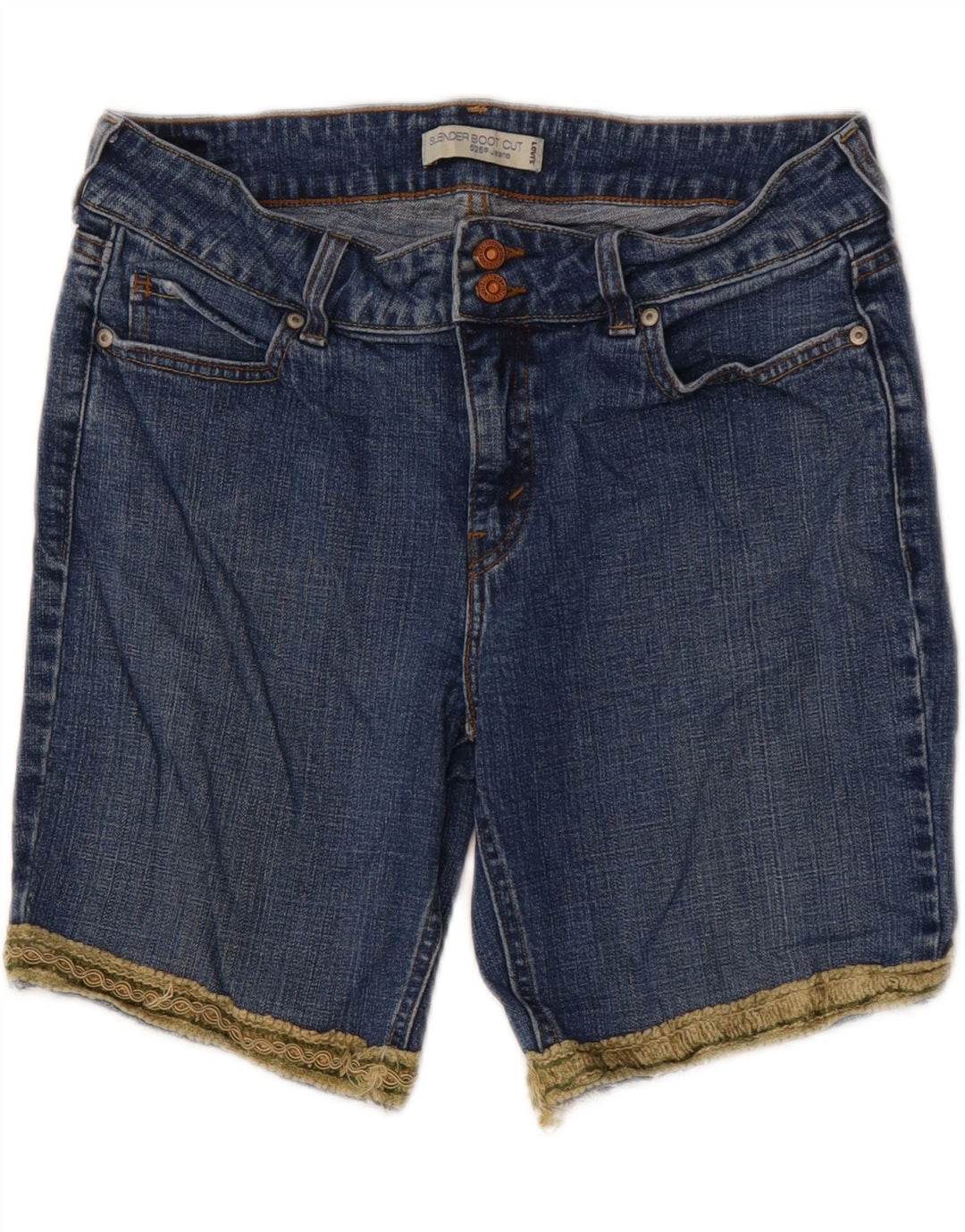 Levi's 526 pantalones cortos de mezclilla para mujer US 12 grande W32 algodón azul