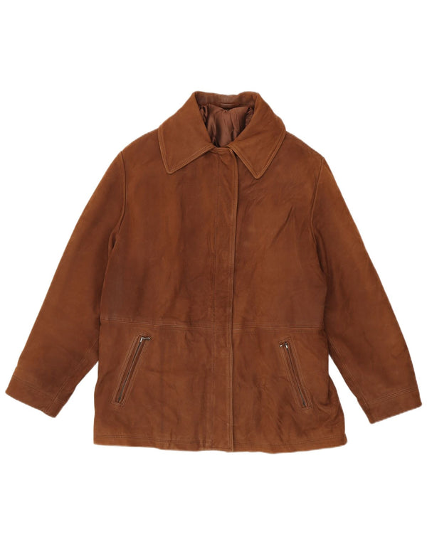 Conbipel Chaqueta de cuero para mujer UK 44 Cuero marrón grande