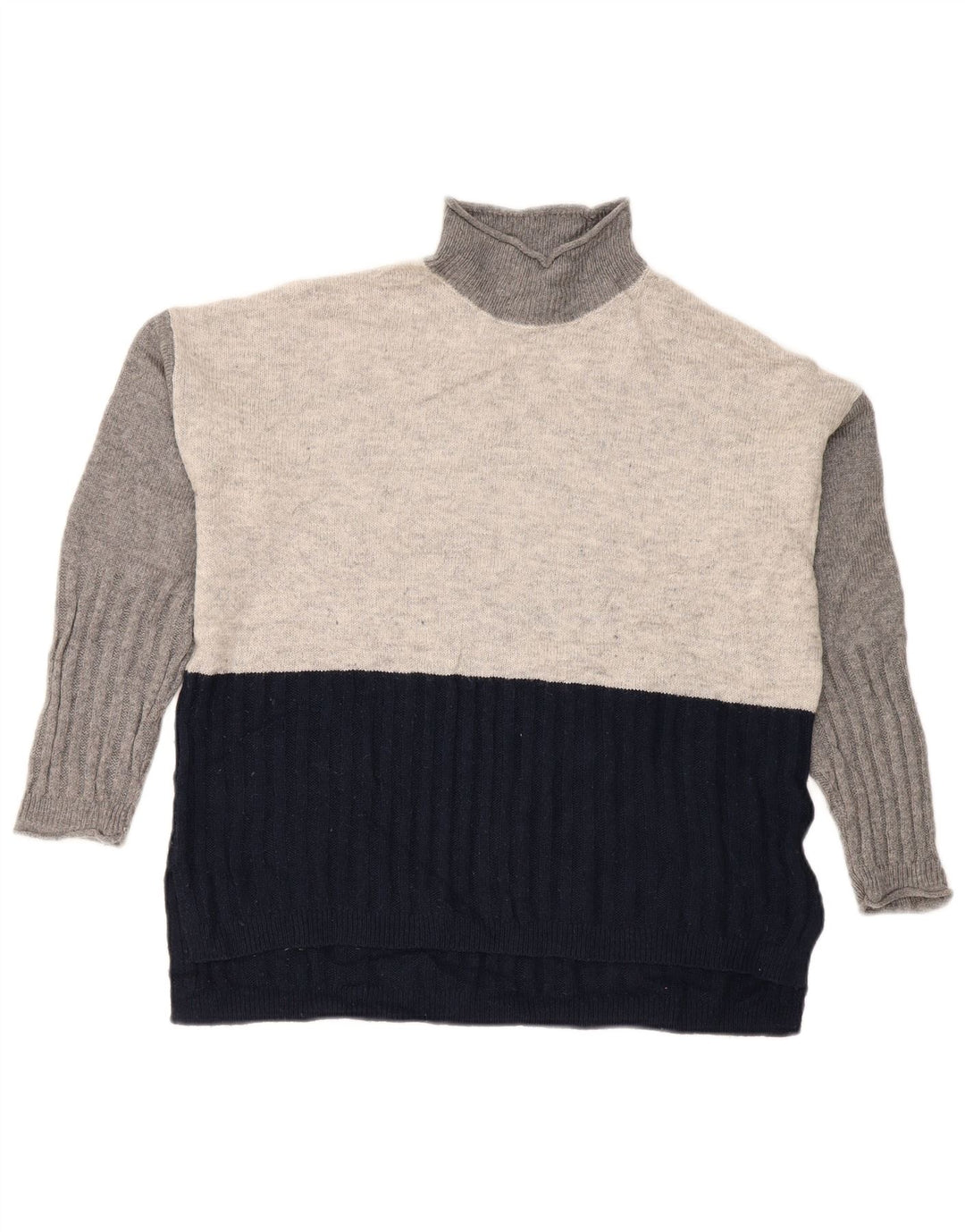 Marks & Spencer Jersey con cuello alto para mujer, talla 44, talla mediana, azul marino