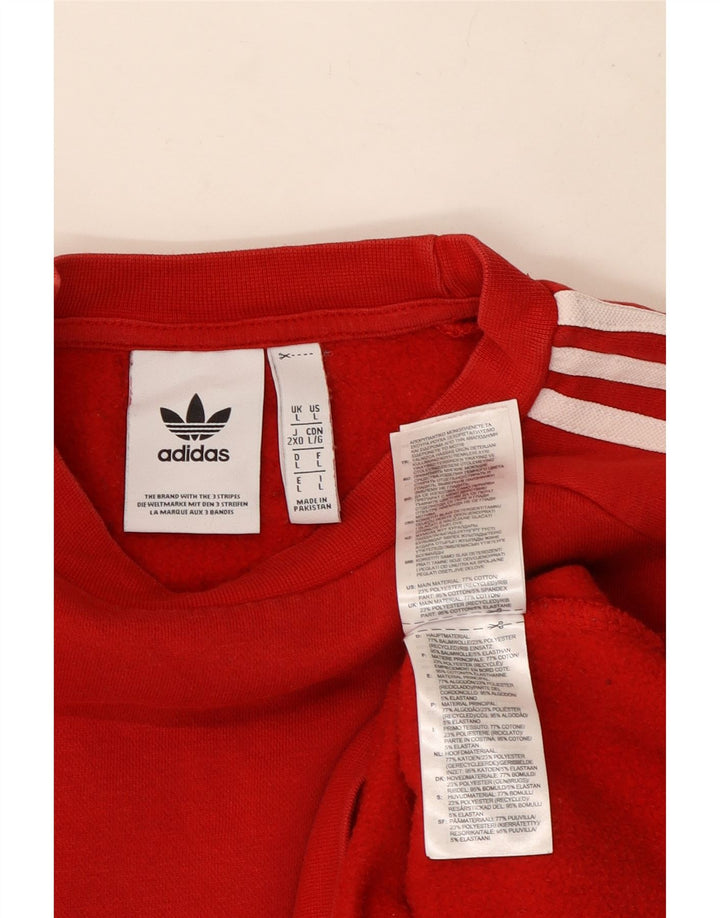 Adidas Hombre Sudadera Jumper Grande Rojo Algodón