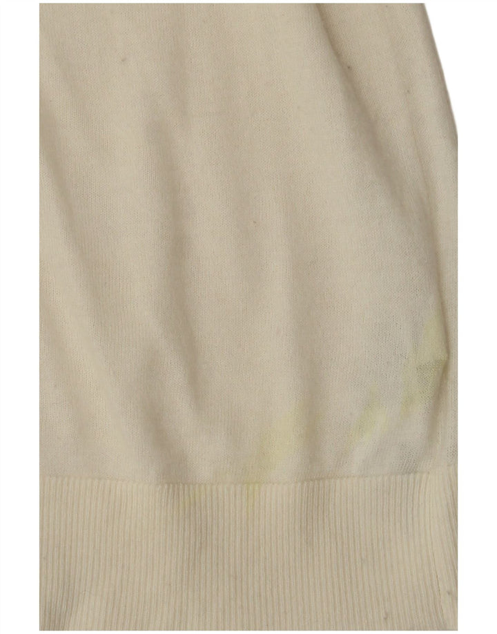 MASSIMO DUTTI Suéter tipo jersey con cuello vuelto para mujer UK 12 Medium White
