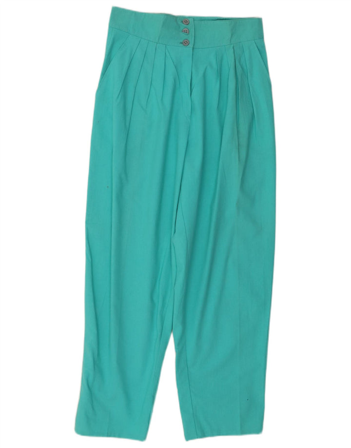 VINTAGE Pantalones chinos de cintura alta para mujer W28 L27 Algodón turquesa