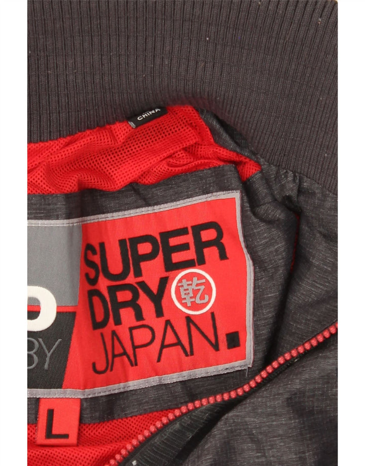 SUPERDRY Womens Windbreaker Jacket UK 16 Large Grey Polyester