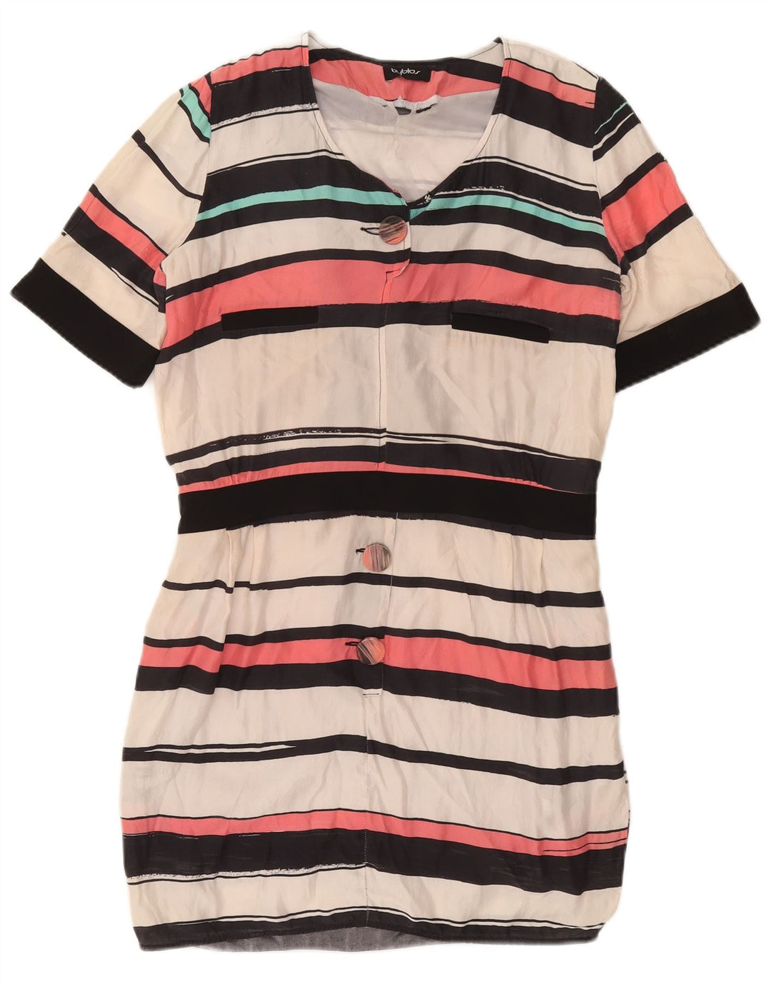 Vestido tubo Byblos IT 40 Small Seda a rayas multicolor