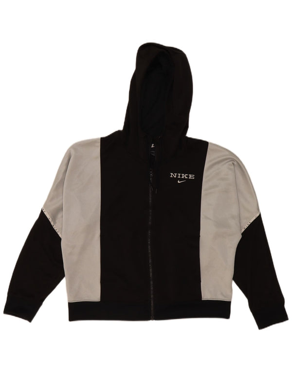 Nike Sudadera con capucha y cremallera extragrande para mujer UK 10 Small Black Colourblock