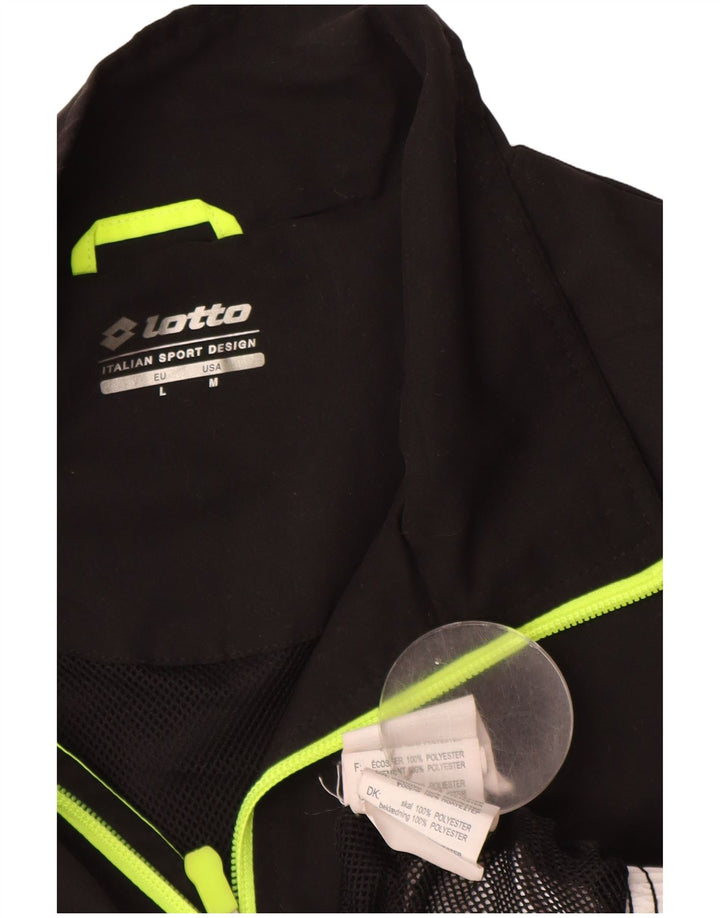 Lotto Hombre Chaqueta De Chándal Con Estampado Gráfico Poliéster Color Block Mediano Negro