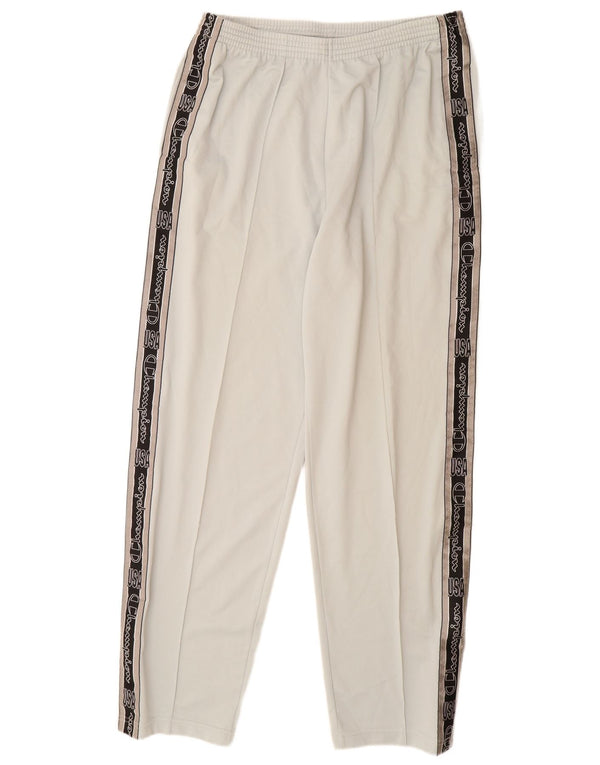 CHAMPION Pantalones de chándal con gráfico USA para hombre XL Poliéster blanco roto