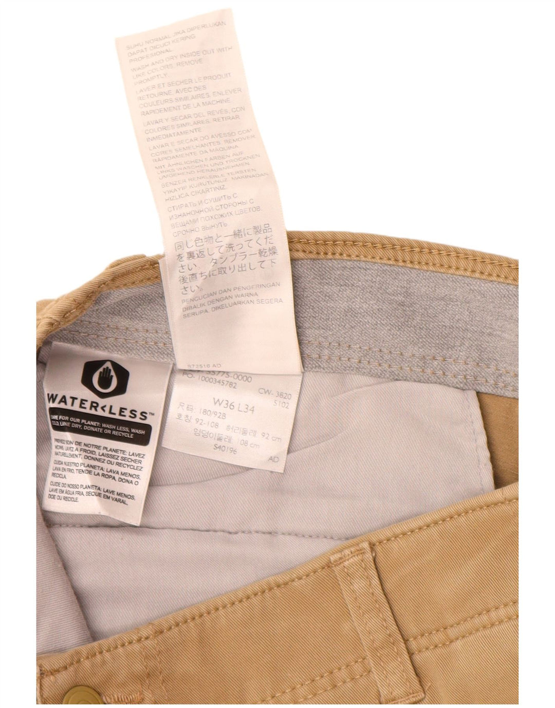 DOCKERS Pantalón chino ajustado para hombre W36 L32 Algodón beige
