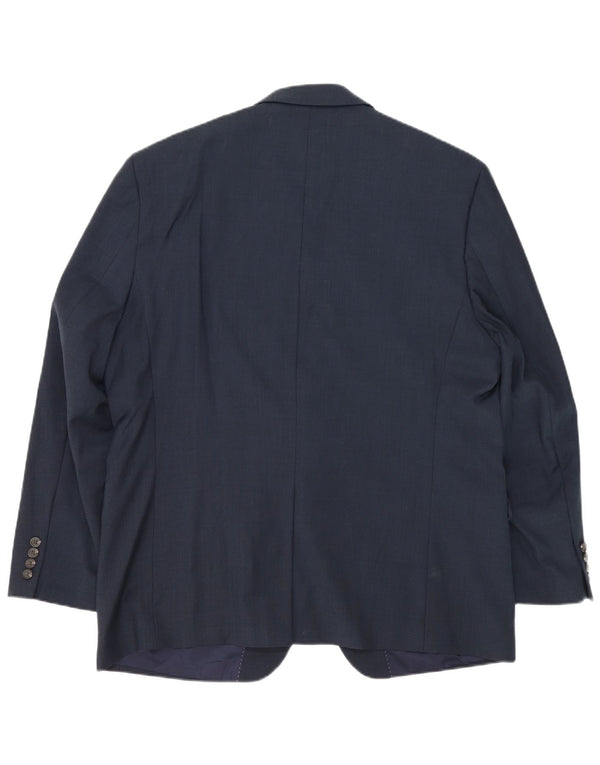 Chaps Mens 2 Button Blazer Jacket UK 46 3XL Navy Blue Wool