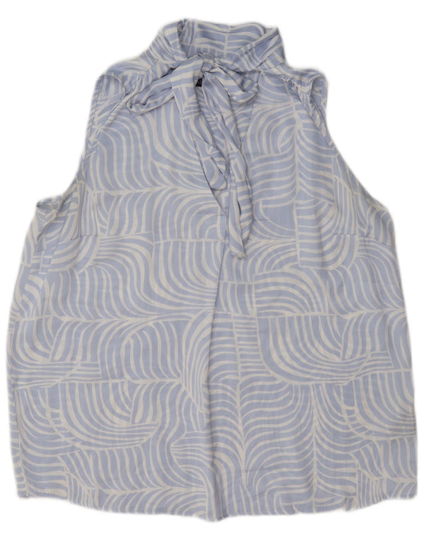 Marks & Spencer Blusa sin mangas para mujer UK 44 Grande Azul Geométrico