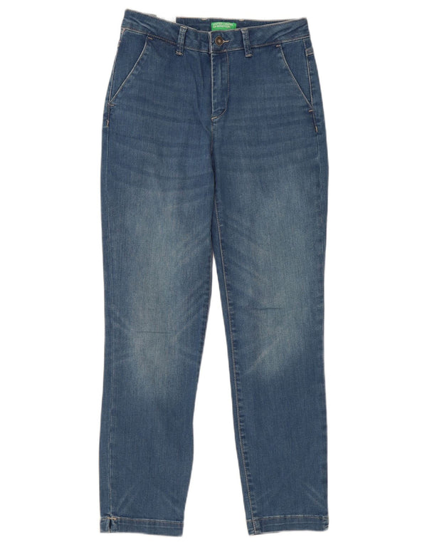 Benetton Vaqueros Rectos Scarlett Mujer UK 6 XS W26 L27 Algodón Azul
