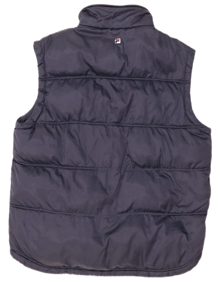 Fila Chaleco acolchado para hombre UK 38 Medium Azul marino Colorblock Poliamida