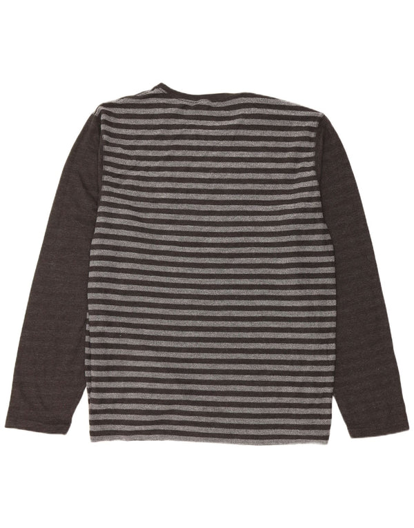 Saltrock Hombre Top Manga Larga XL Algodón Rayas Gris