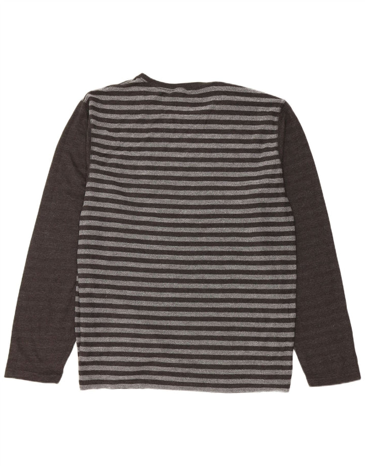 Saltrock Hombre Top Manga Larga XL Algodón Rayas Gris