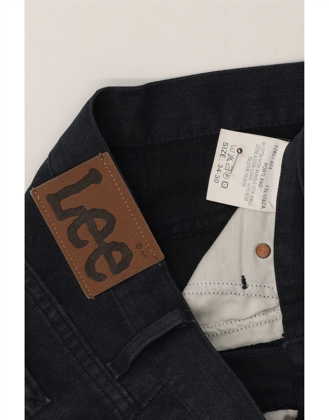 Pantalones casuales rectos para hombre Lee W34 L30 Algodón azul marino