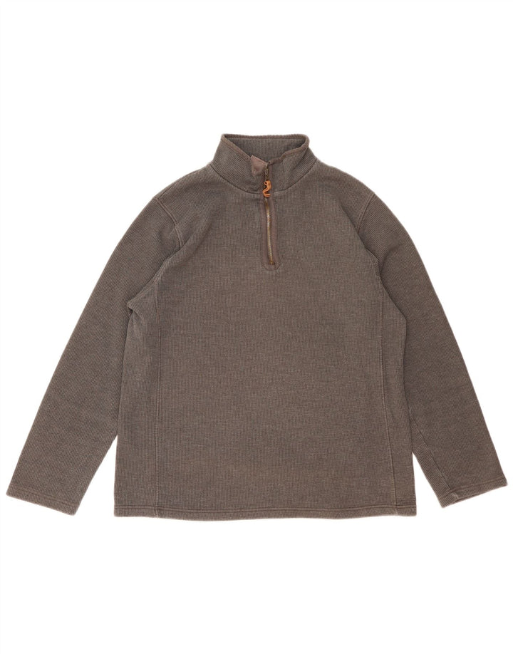 MOUNTAIN WAREHOUSE Sudadera con Cuello y Cremallera para Hombre Jersey Grande de algodón Gris