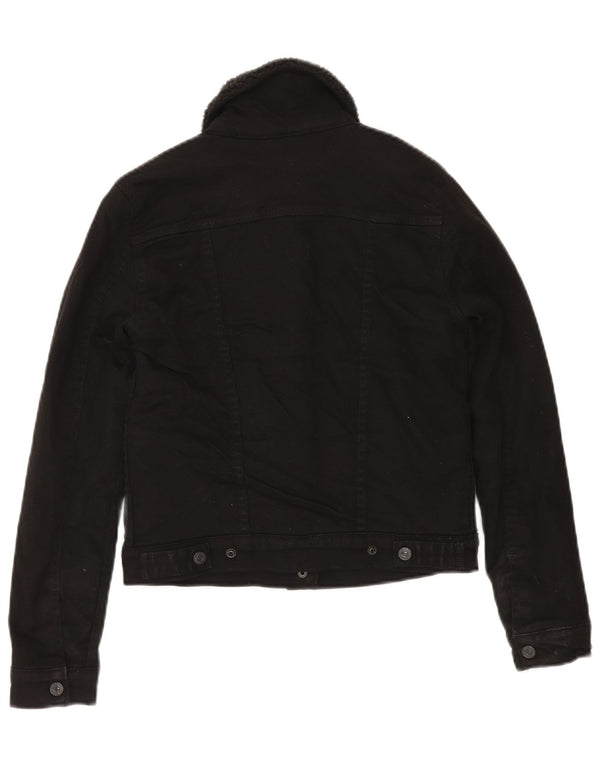 Levi's Chaqueta vaquera Sherpa para mujer UK 6 XS Algodón negro