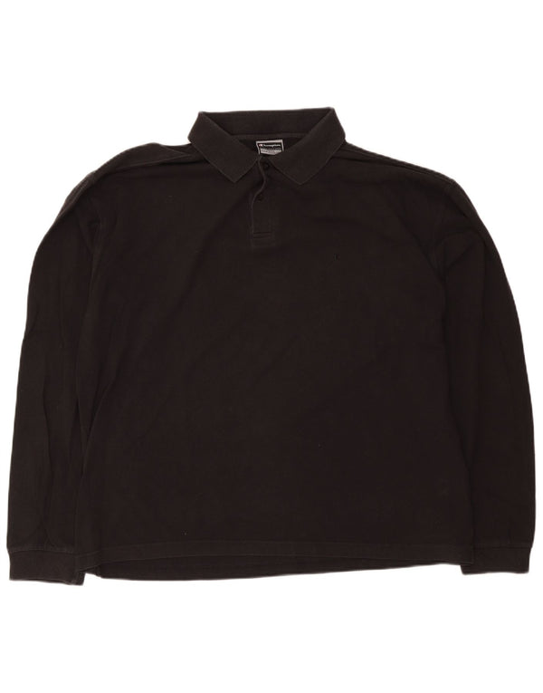 Champion Polo de manga larga para hombre 2XL Algodón negro