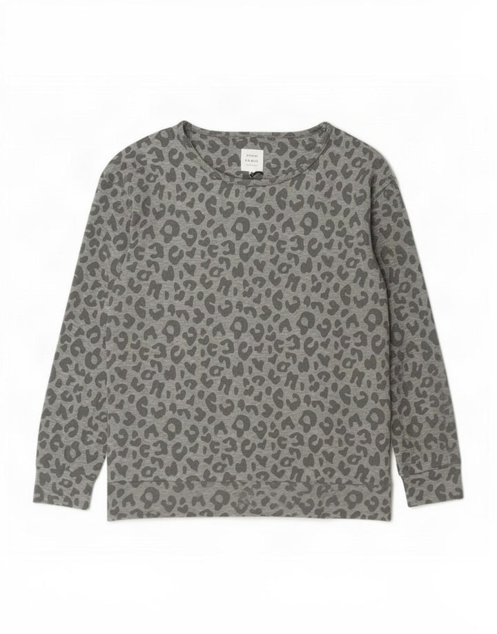 John Lewis - Sudadera para mujer, talla 44, color gris medio, estampado animal