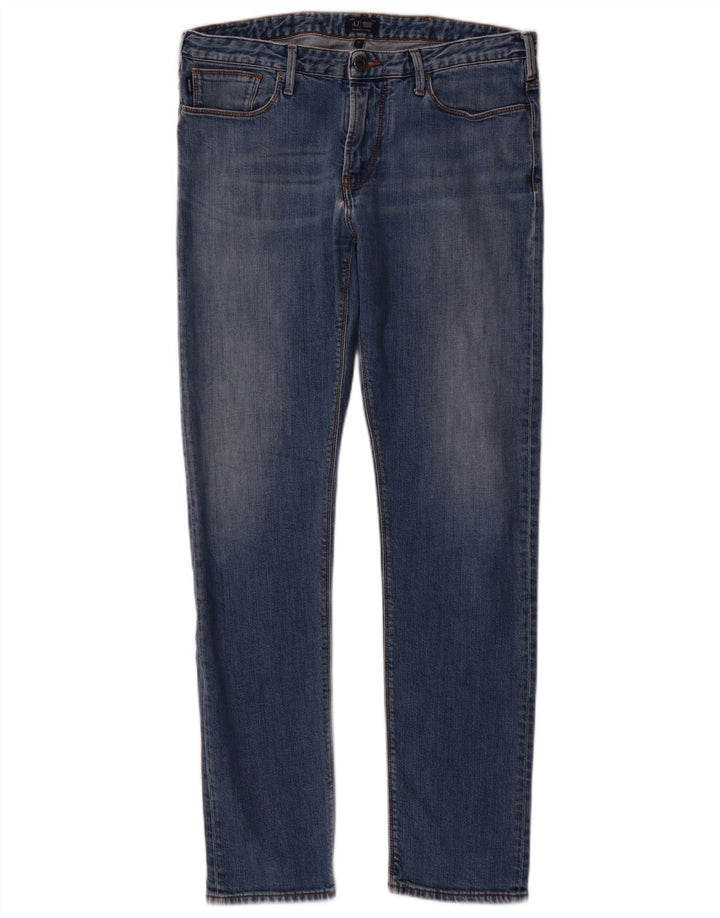 Armani Jeans ajustados para hombre W33 L31 Algodón azul marino