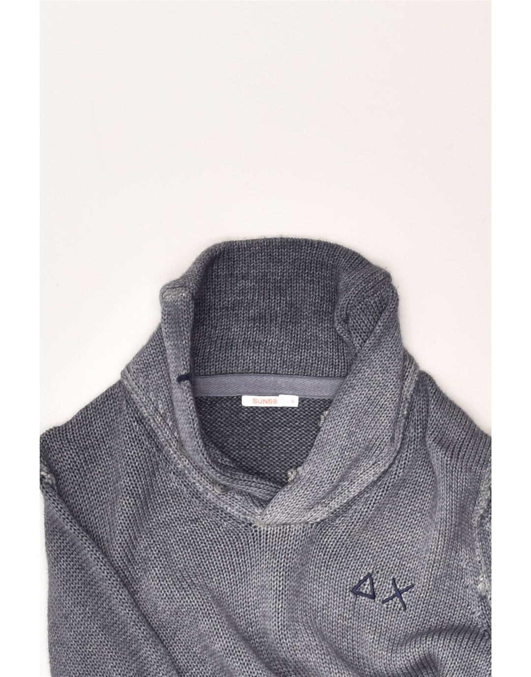 SUN68 Womens Shawl Neck Jumper Sweater UK 10 Small Grey Wool | Vintage Sun68 | Thrift | Second-Hand Sun68 | Used Clothing | Messina Hembry 