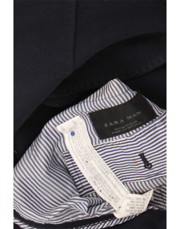 Zara Chaqueta tipo blazer de 2 botones para hombre EU 50 Mediana Azul marino Algodón