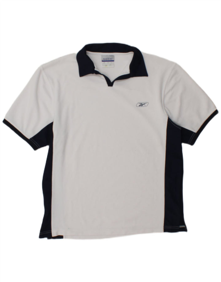 Camiseta Polo para Hombre Reebok XS Color Blanco a Bloques