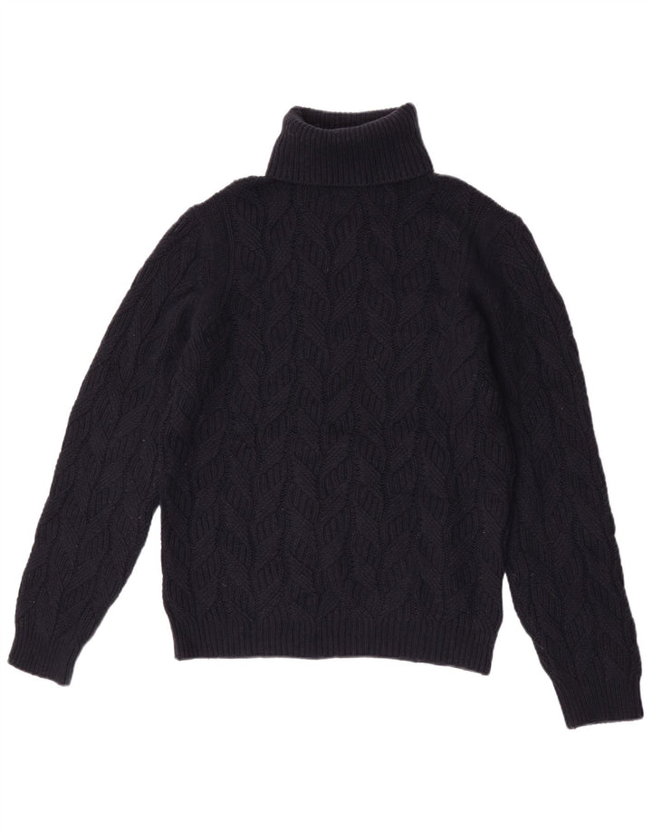 Massimo Dutti Jersey de cuello vuelto para mujer UK 44 Medio Lana Azul Marino