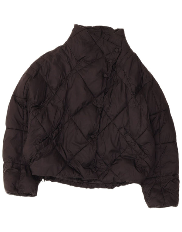 Zara Mujer Crop Chaqueta Acolchada Extragrande UK 44 Mediana Poliéster Negro