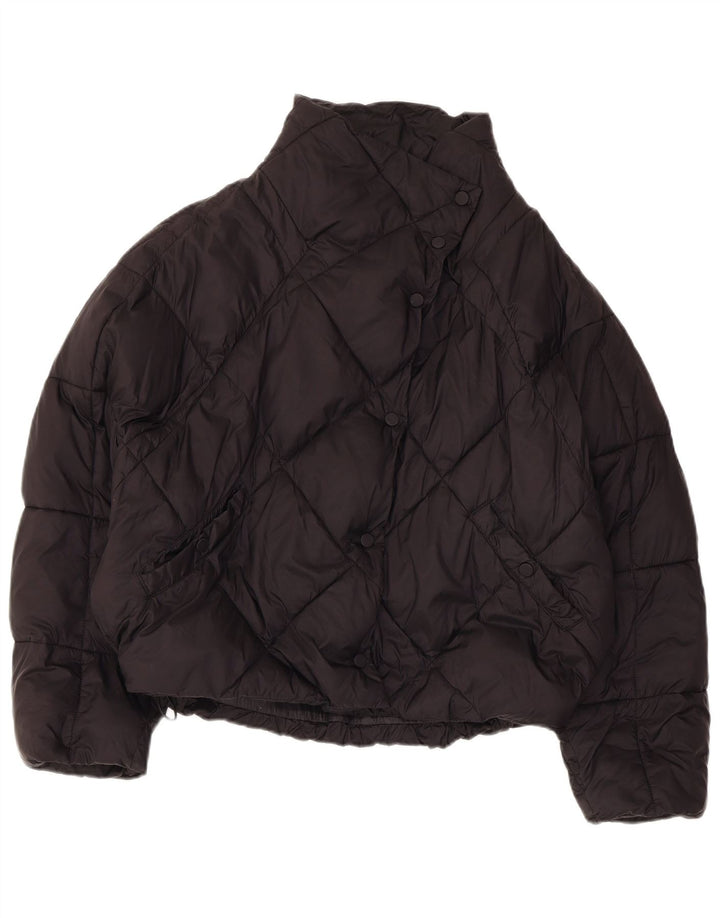 Zara Mujer Crop Chaqueta Acolchada Extragrande UK 44 Mediana Poliéster Negro