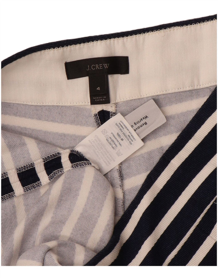 J. Crew Pantalones calientes para mujer US 4 Small W28 Algodón a rayas negras