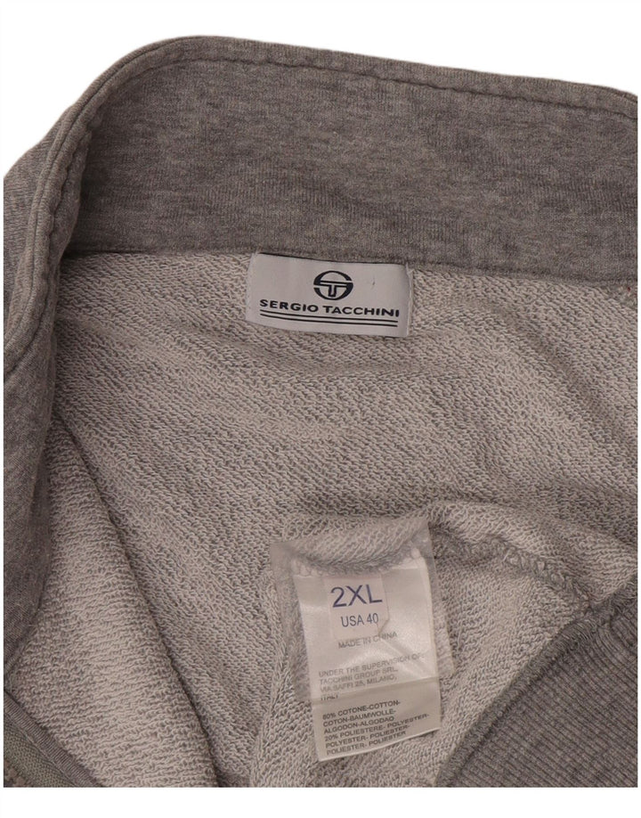 Sergio Tacchini Chaqueta de chándal para hombre, talla 2XL, algodón gris color block