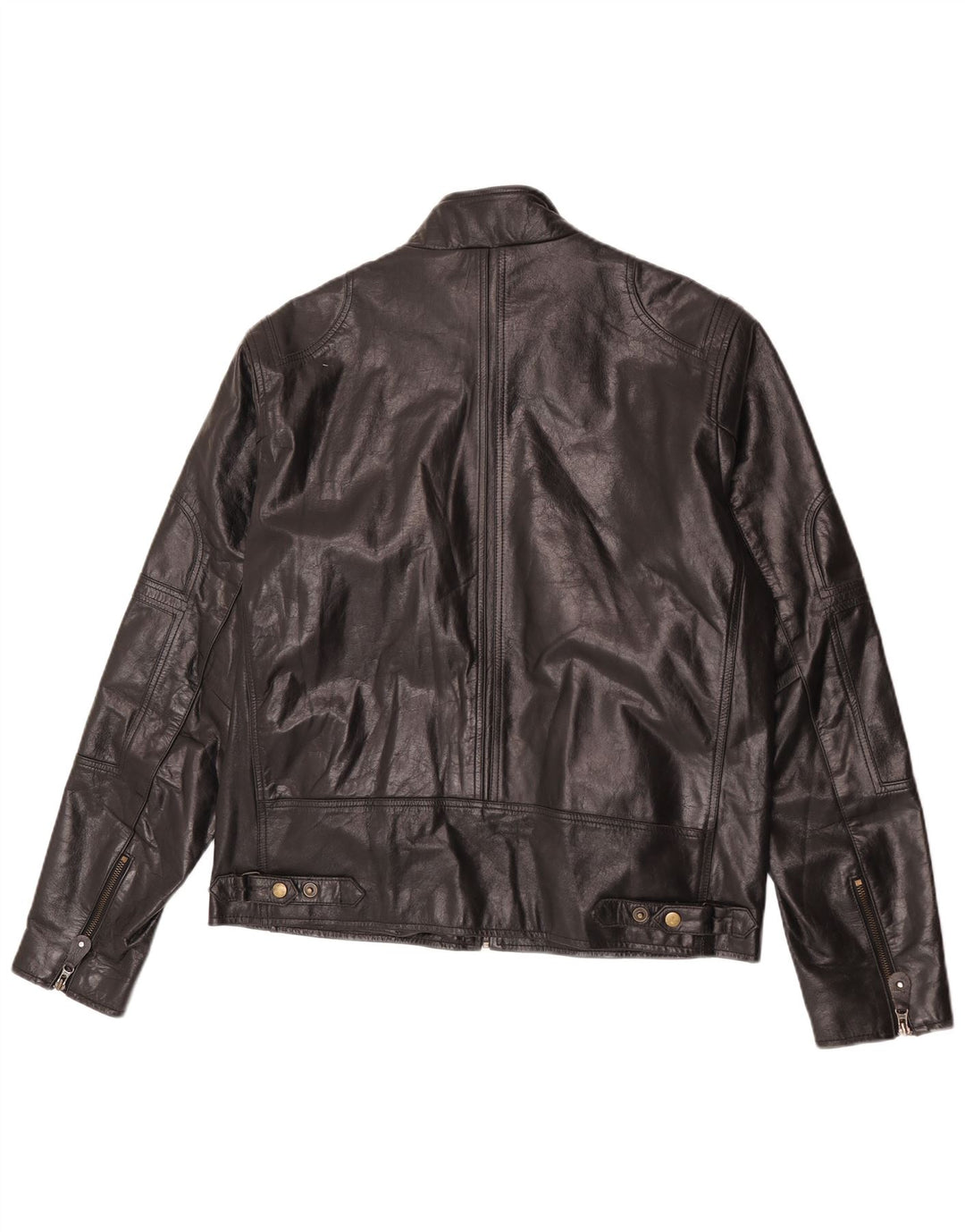 Chaqueta de cuero vintage para mujer Reino Unido 22 3XL Negro