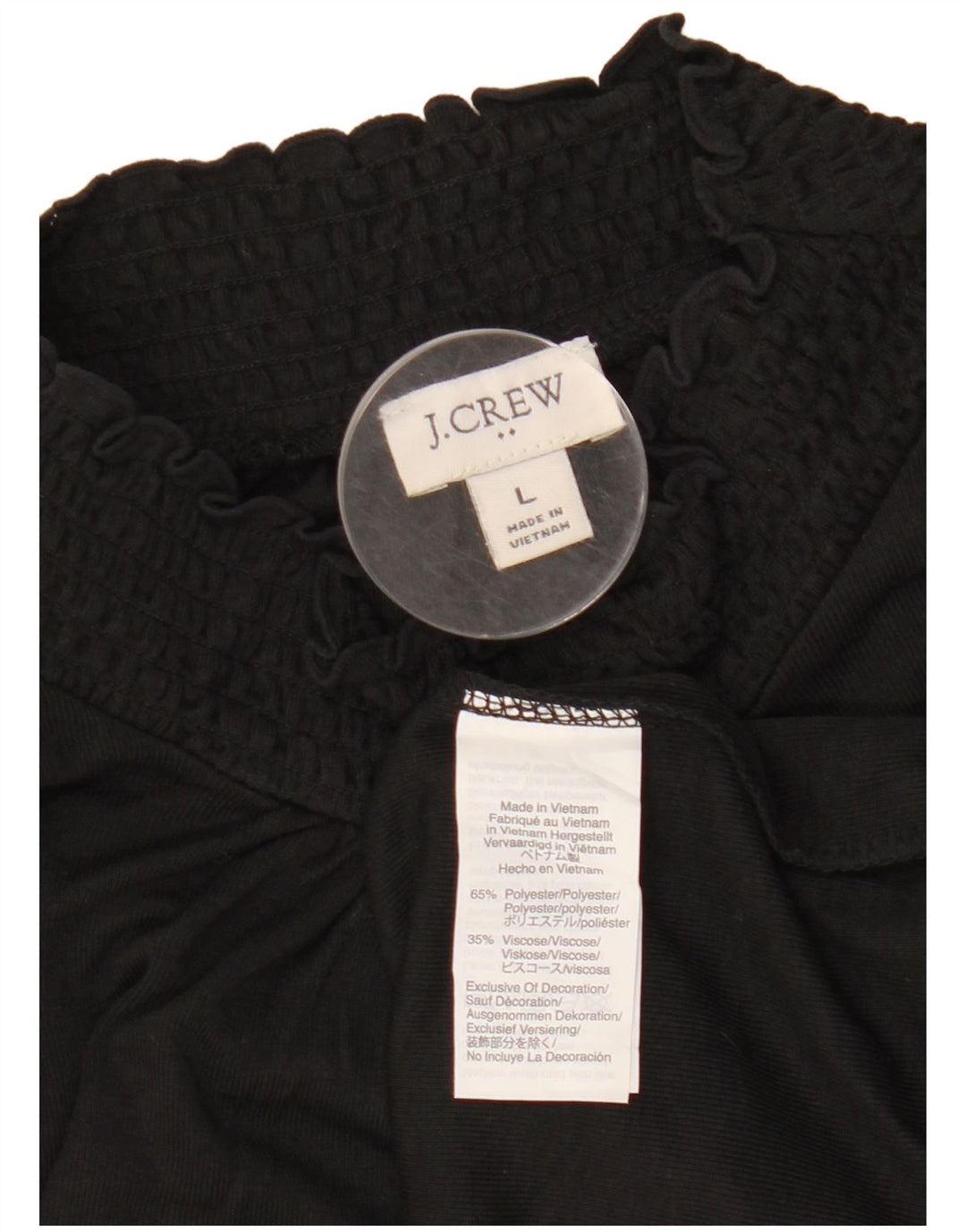 J. CREW Blusa de manga larga para mujer UK 46 Grande Poliéster negro
