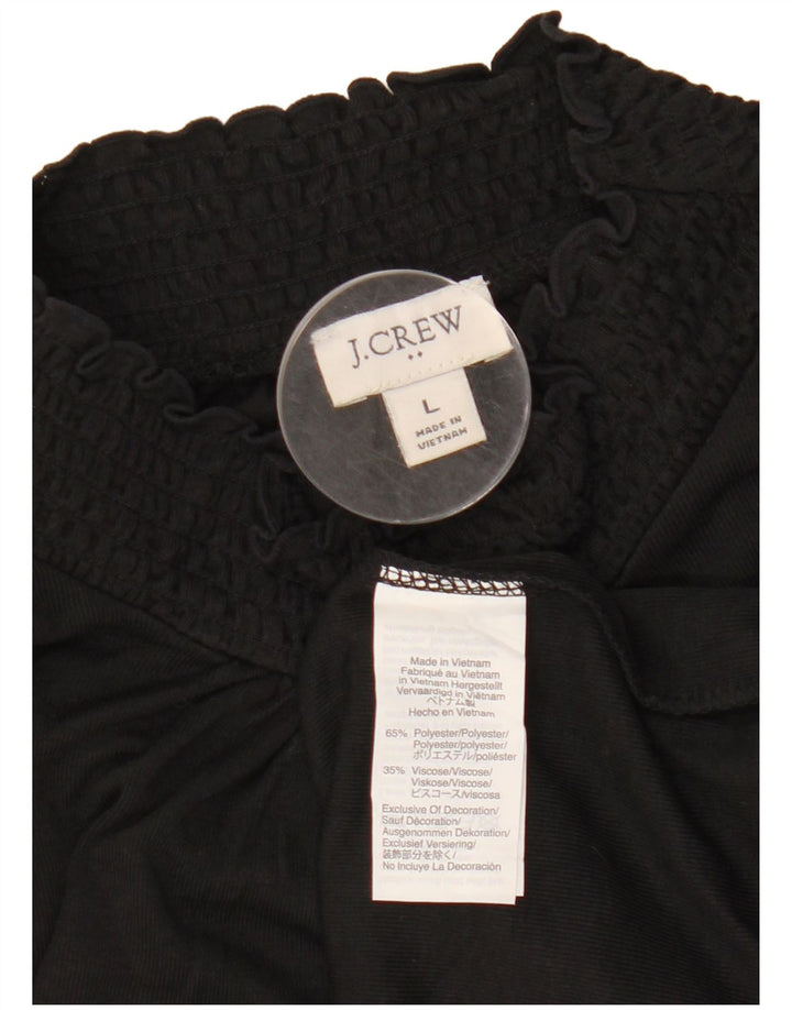 J. CREW Blusa de manga larga para mujer UK 46 Grande Poliéster negro