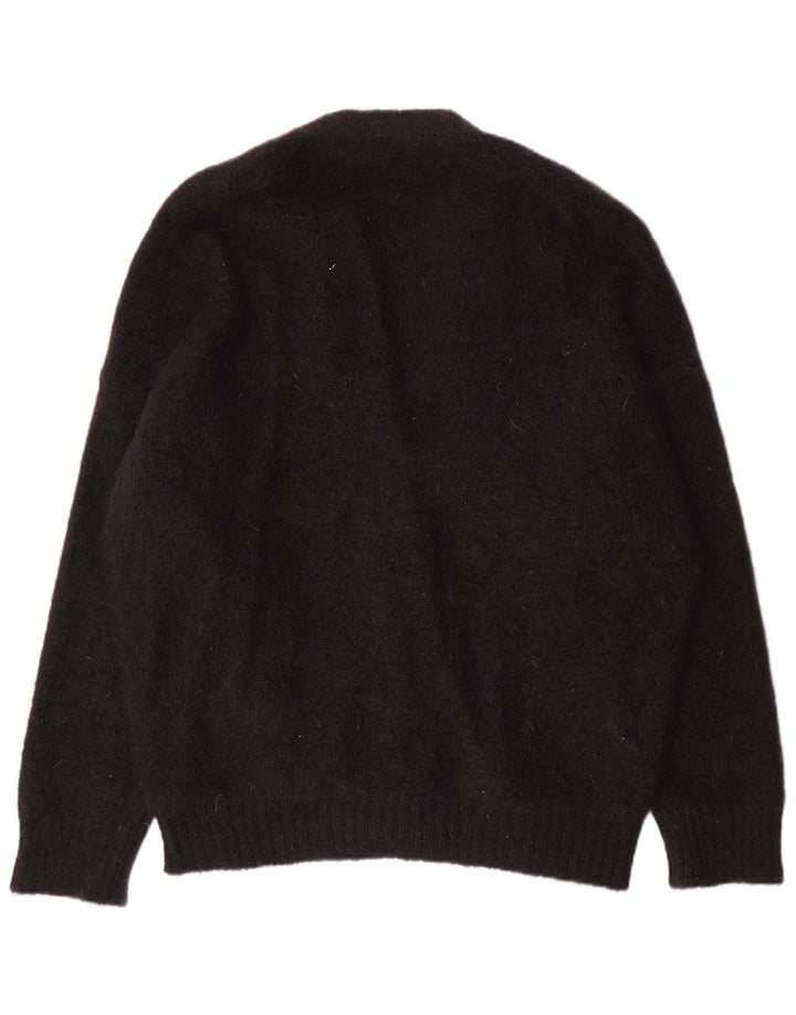 Alessandra Rich Suéter tipo cárdigan extragrande para mujer IT 40 Small Black Mohair