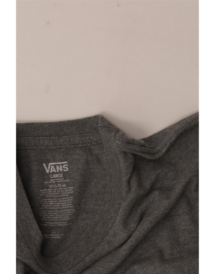 Vans Camiseta gráfica para hombre Top grande de algodón moteado gris