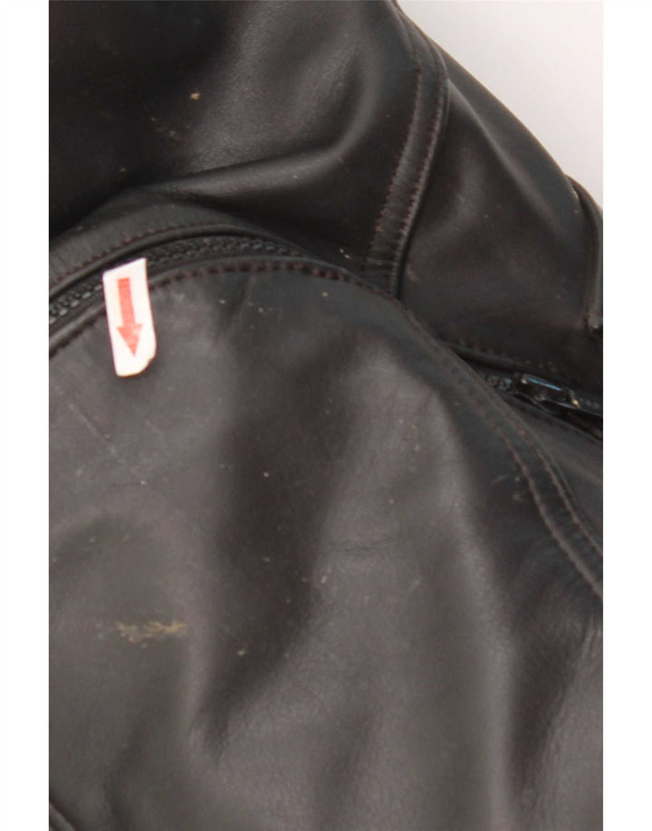 Hein Gericke Chaqueta de cuero para hombre IT 50 grande de cuero negro