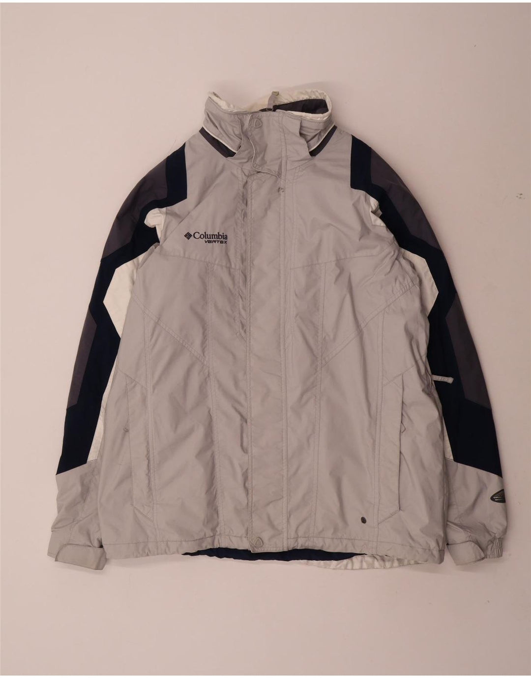 Columbia Chaqueta cortavientos para hombre UK 40 Large Gris Colorblock Nylon
