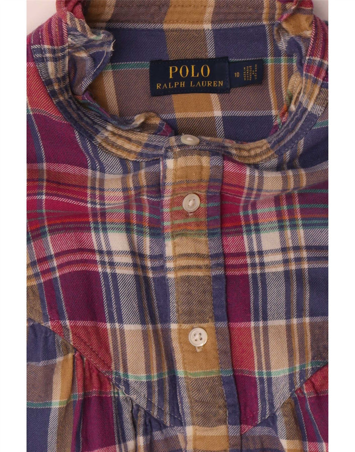 Polo Ralph Lauren - Camisa con volantes para mujer, talla 10, talla grande, multicolor