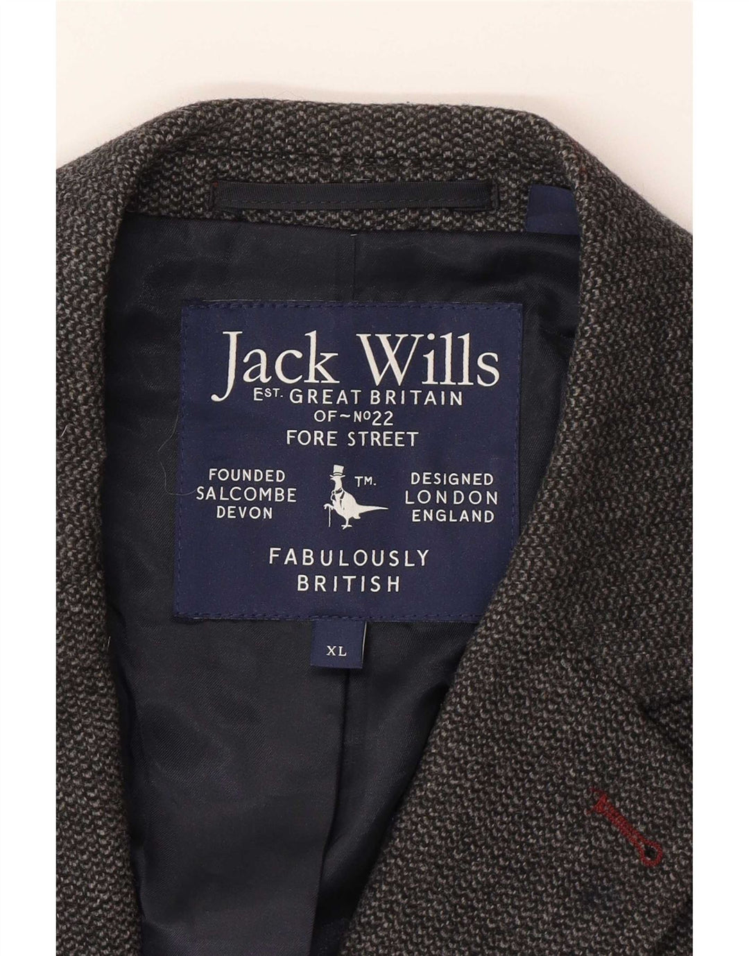 Jack Wills Chaqueta tipo blazer de 2 botones para hombre UK 42 XL Lana gris