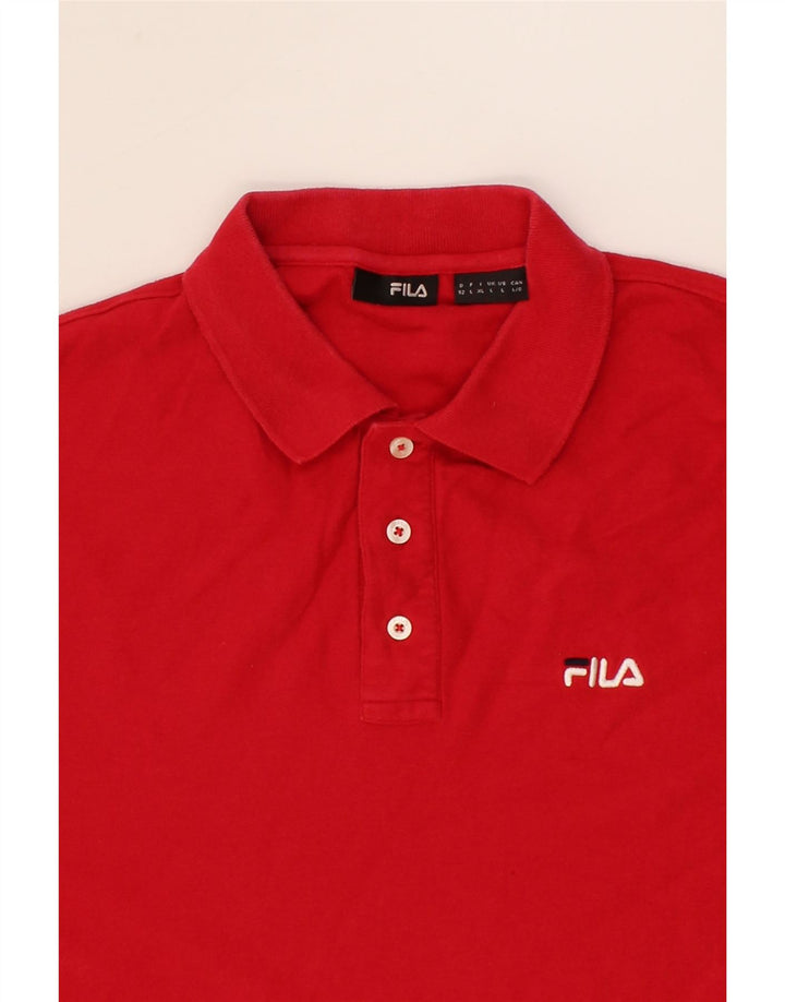 FILA Mens Polo Shirt Large Red Cotton Vintage Fila and Second-Hand Fila from Messina Hembry 