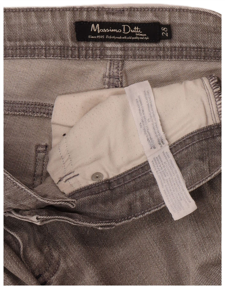 Vaqueros Pitillo Mujer Massimo Dutti W28 L33 Gris Algodón