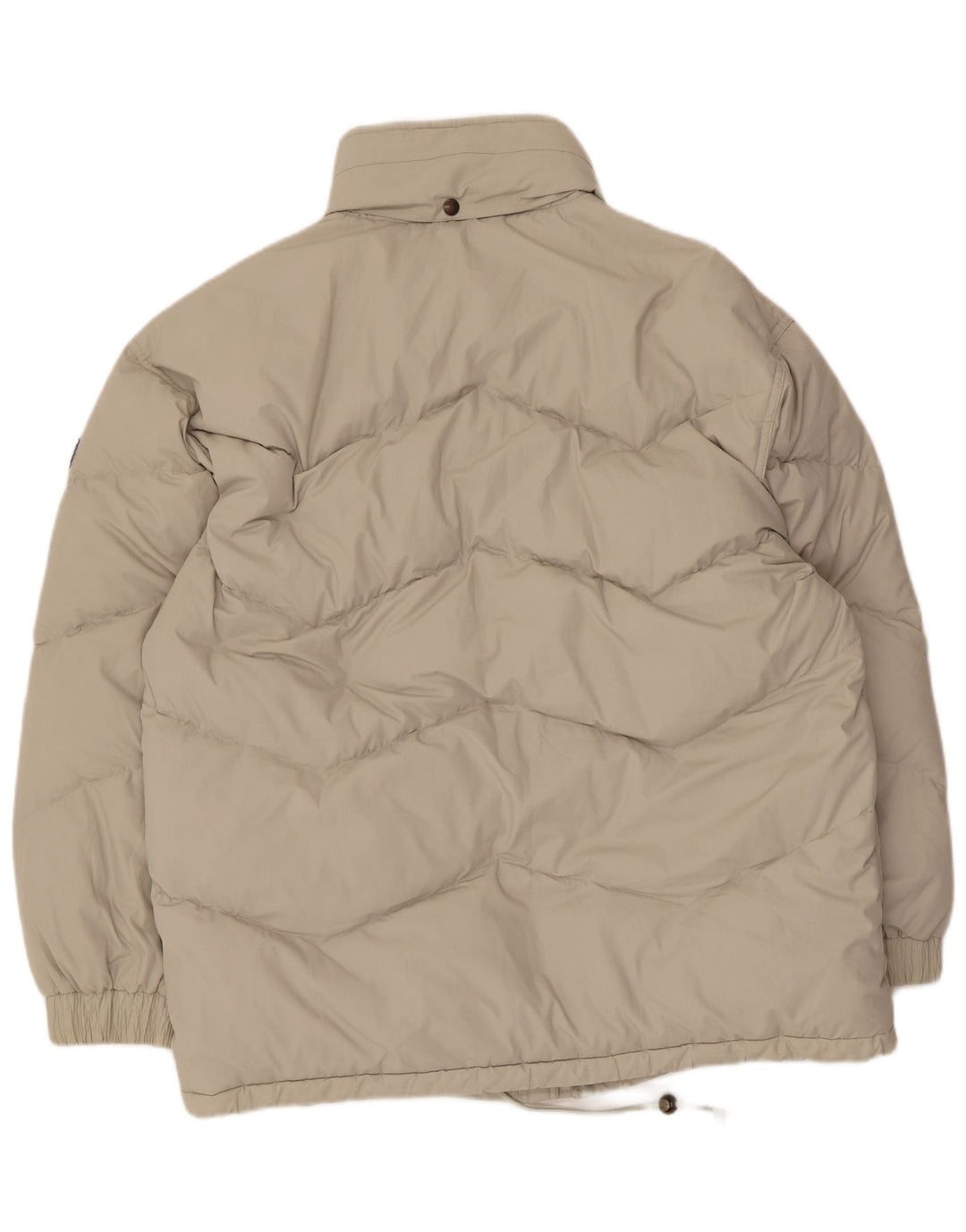 Vintage hombres con capucha chaqueta acolchada Reino Unido 42 XL poliéster beige