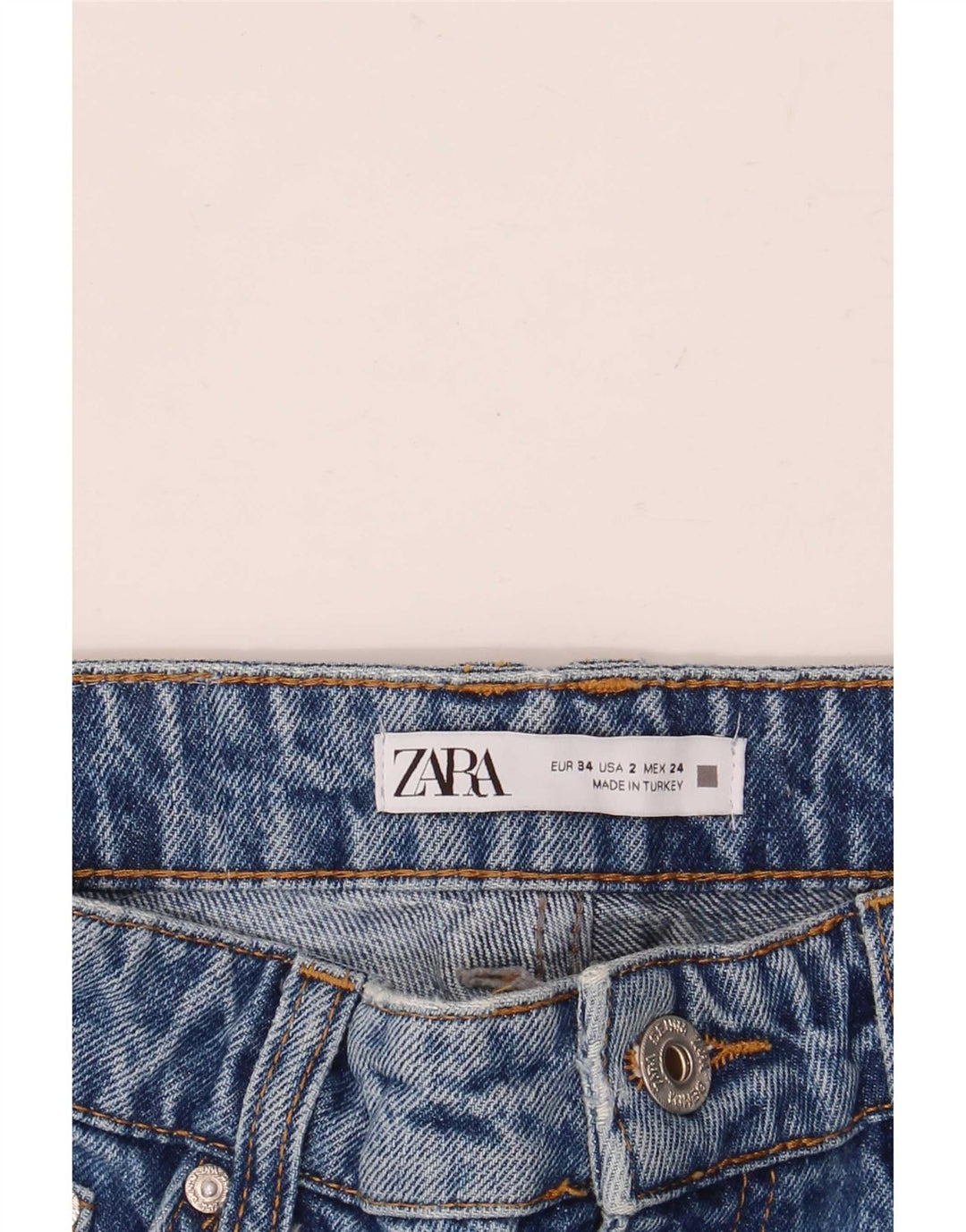 Zara Vaqueros Rectos Mujer EU 34 2XS W24 L30 Azul