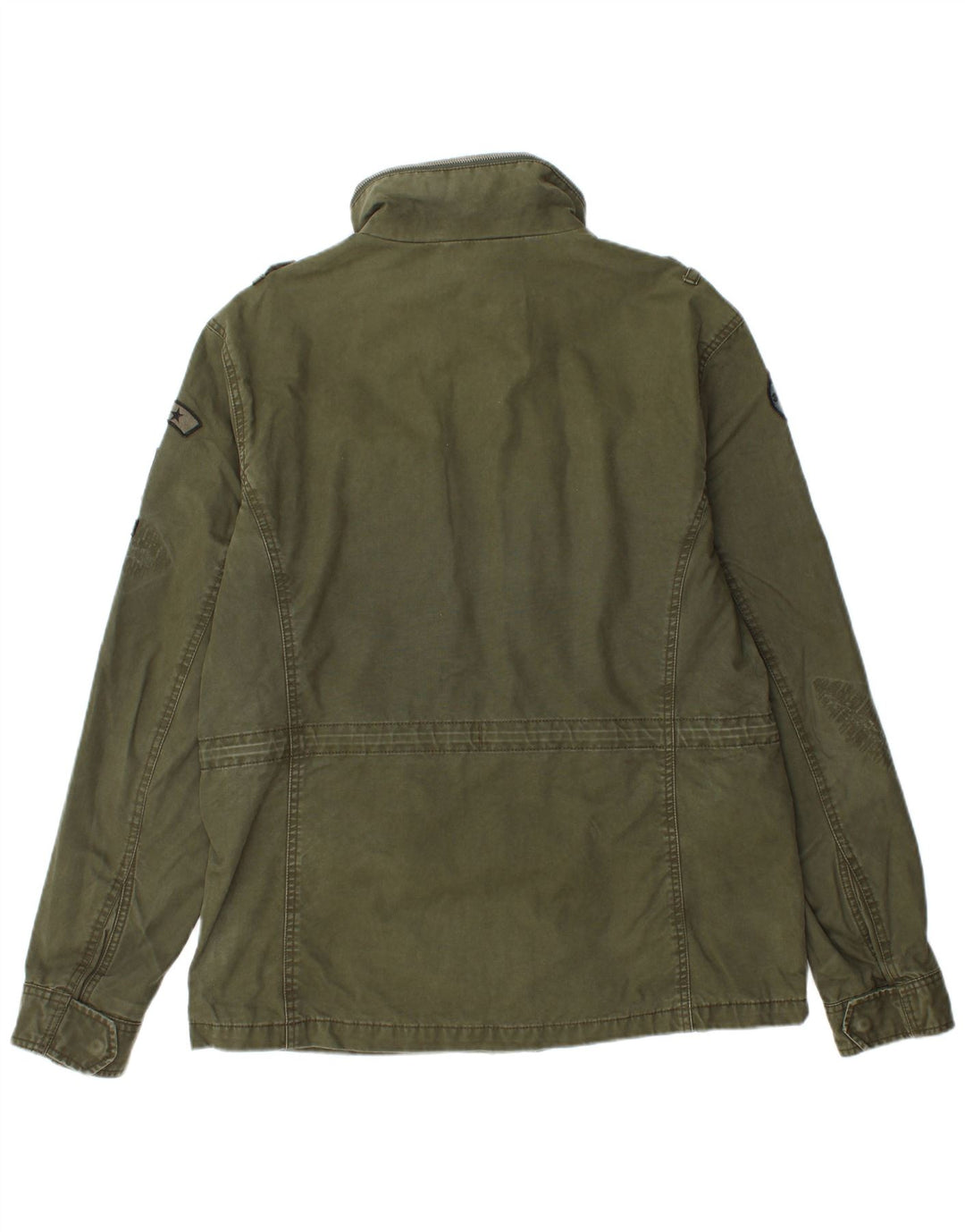 SUPERDRY Chaqueta militar con estampado desgastado para hombre UK 44 2XL Algodón caqui